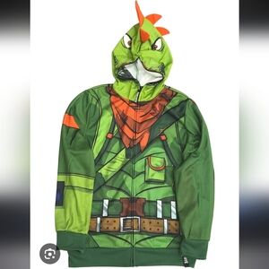 Fortnite Green Dinosaur Graphic Zip-Up Hoodie
